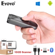 Eyoyo 2D Bluetooth Barcode Scanner Mini Portable Wireless 1D Bar Code Reader Wired 3-in-1 Connection