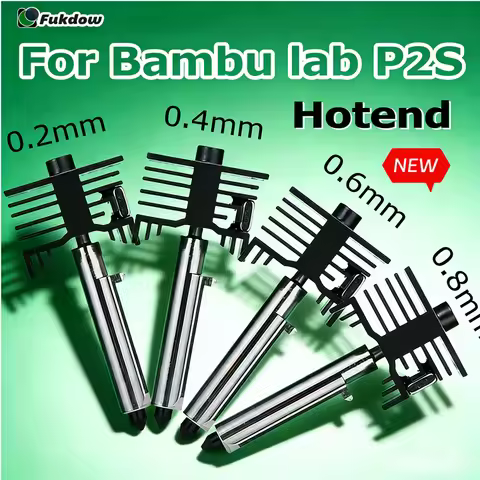 Upgraded Hotend Kit For Bambu Lab P2S 0.2/0.4/0.6/0.8mm Hardened steel nozzle Replace Hot End Bambul
