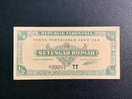 UK111.uang kertas koleksi uang lama ORI setengah Rupiah 1945 UNC