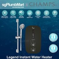 Champs x sgPlumbMart Legend Instant Heater with DC Inverter Booster Pump and Built In ELCB Water Heater Matte Black/Pearl White