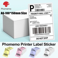Phomemo 100x150mm Colorful Fan-Fold Thermal Label A6 Sticker Paper For PM-241BT/D520/246S/249BT/245B