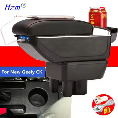 For New Geely CK Armrest box King kong CK2 CK3 Car Armrest Box Central Storage box Retrofit USB char