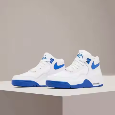 Nike Flight Legacy Mid-Top Retro Basketball Shoes with Slip-Resistant, Durable, and Cushioned Constr