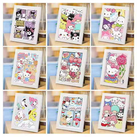 Sanrio Diamond Painting New Hello Kitty Kuromi Full Round Diamond Mosaic Art 5D DIY Cross Stitch Kit