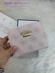 Guess ใหม่สไตล์เกาหลีส่วนบุคคลแฟชั่นกระเป๋าสตางค์ผู้ชายมีซิปกระเป๋าสตางค์กระเป๋าคลัทช์สั้นพร้อมกล่อง