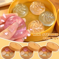 Steamed Bun Squeeze Toy - Simulation Bao Stress Relief Fidget Toy with Steamer