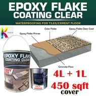 Federal Paint Epoxy Flake Coating Clear 5Liter Pcking Besar Clear Coating 4L+1L cover 450sqft