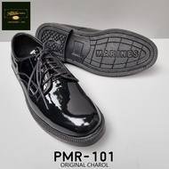 ALEX SHOES PMR-101 CHAROL/WET LOOK MEN'S PATENT SHOES FOR SECURITY GUARD AND POLICE