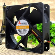 Original Yuanshan Y.S.TECH FD121238HB 12038 12A 0.66A 3-wire cooling fan