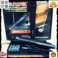 G451 NEW UHF MIC WIRELESS NAIWA AIWA DUAL MIK WIRELES SEPASANG MIKROPON MIKROPHONE DISPLAY SOUNDBEST