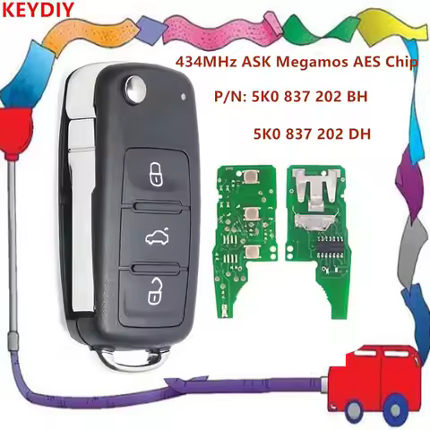 KEYDIY 5K0837202BH 5K0837202DH For VW Caddy Transporter Beetle Jetta Sharan Scirocco Polo Tiguan MQB