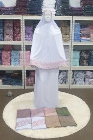 Telekung Cotton Silk Exclusive Bersulam Kain Selesa Sejuk Ready Stock Harga Borong