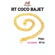 Wing Sing Rantai Tangan Coco Bajet Emas 916/ Wing Sing 916 Gold Budget Coco Sandy Bracelet 可可手链