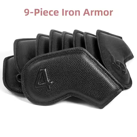 9pcs a Set Solid Black Leather Embossing Number Paint Edge Golf Headcover Wedges4 5 6 7 8 9 P A S Go
