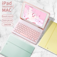 คีย์บอร์ดภาษาไทย สีลูกกวาดiPad Air5/Air4 10.9 Pro11gen7gen8gen910.2 gen6 ซองหนัง iPad พร้อมเคสคีย์บอร์ดไร้สาย 9.7 Air1 2 Air3 10.5 ซอง