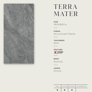 GRANIT BIGSLAB MERK QUADRA TIPE TERRA MATTER UK 160X80CM UNTUK DINDING ATAU LANTAI WARNA ABU MOTIF M