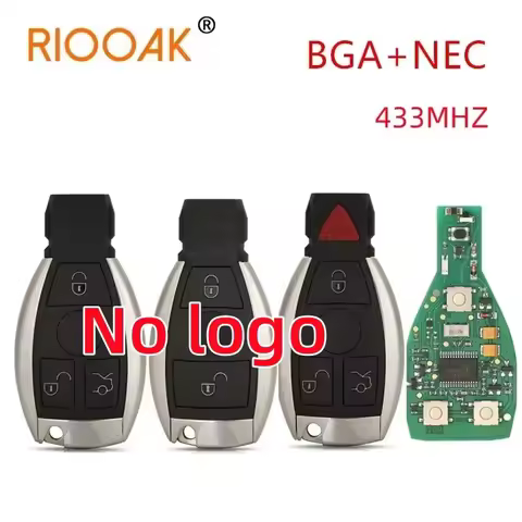 1PCS No logo 2/3/4 Buttons Remote Smart Car Key 433MHz BGA Style for MB Mercedes BENZ C E S Supports