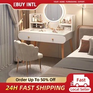 Dressing Table with LED Mirror Meja Solek With Drawer Storage Desk Meja Makeup Up Table Cosmetic Tab