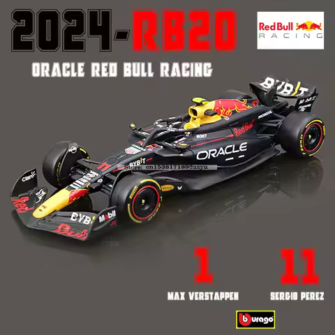 Bburago 1:43 f1 red bull racing tag heuer rb20 2024 #1 verstappen #11 perez legierung auto druckguss