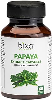 Bixa Botanical Papaya Leaf Extract (Carica Pappaya), Ayurvedic Herb for Supports Digestive System Herbal Supplement to Improve Immunity Level &amp; Overall Blood Circulation Veg Capsules 60 Count (450mg)