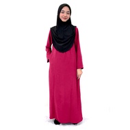 Jubah Umrah Murah HAJAR Jubah Tanpa Gosok Ironless Muslimah (S to 6xl) Straight Cut Dress