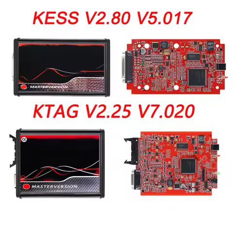 Online Unlimited KESS 2.80 EU Red V5.017 KTAG V7.020 4 LED 2.25 OBD2 OBD2 Car ECU Chip Tuning Kit 5.
