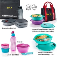 Tupperware Microwaveable Lunch Box Set / Large CrystalWave Divided Dish 2.0L