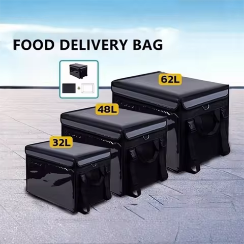 Waterproof Food Delivery Bag 32L/48L/62L Aluminum Foil Thermal Insulated Bag Oxford Cloth Temperatur
