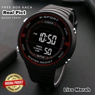 Jam Tangan Digital Cowok Lasika K-Sport Original Tahan Air Bisa Untuk Berenang Rubber Strap Free Box Harga Promo !!!