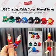 (NEW) USB Cable Protector Case Marvel Series, Charging Cable Bite (Cable Cover For Android Micro USB, Type C, Lightning)