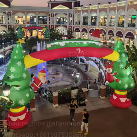 Oxford Inflatable Christmas Arch Inflatable Santa Claus Archway Christmas Tree Arch For Outdoor Yard