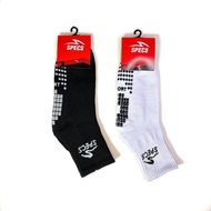 Men's and Women's Anti-Slip Sports Socks with SPECS Pattern in Black and White