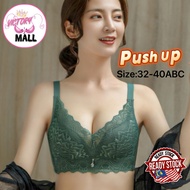 Bra Women Push up  Wireless Bra Size 32~40 Cup ABC Comfortable Bra Lace Design Baju Dalam Wanita轻抚聚拢