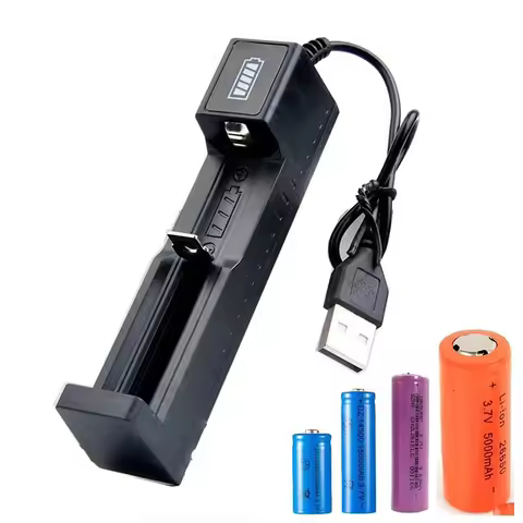 18650 Battery Charger 1 Slots 4.2V/3.7V Universal Battery Smart Rechargeable Lithium Battery Charger