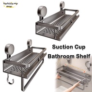 BYTEZY Bathroom Shelf, Suction Cup Aluminum Wall Shampoo Holder, No Drilling Shower Organizer Shelf