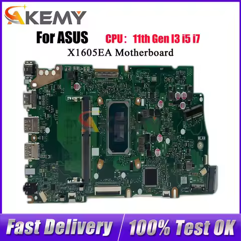 X1605EA Laptop Motherboard For ASUS VivoBook X1605E X1605EA Notebook Mainboard With 11th Gen I3 i5 i