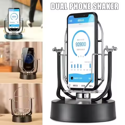 Automatic Phone Swing Shaker Dual Phone Holder High Power Step Counter for Steps Counting Game Assis