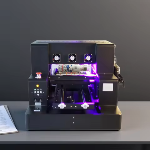 A4 UV Printer DTF UV Printer UV LED Inkjet Printer USB 5760 x 1440dpi with Rotation for Bottles/Pape
