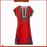 baju raya 2023 muslimah Ready Stock Plus Size【45-90kg】 kani batik Women Bohemian Beach Dress Short S