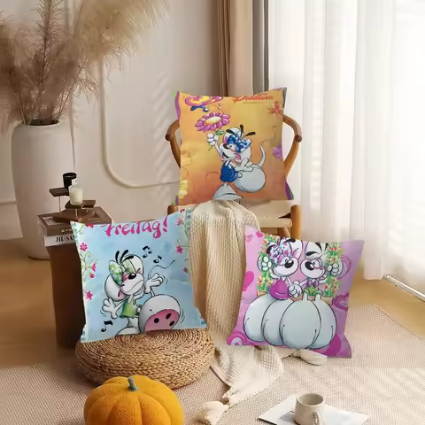 Character Diddl Cute Pillow Gift Home Office Decoration Bedroom Sofa Car Cushion Cover case 45x45
