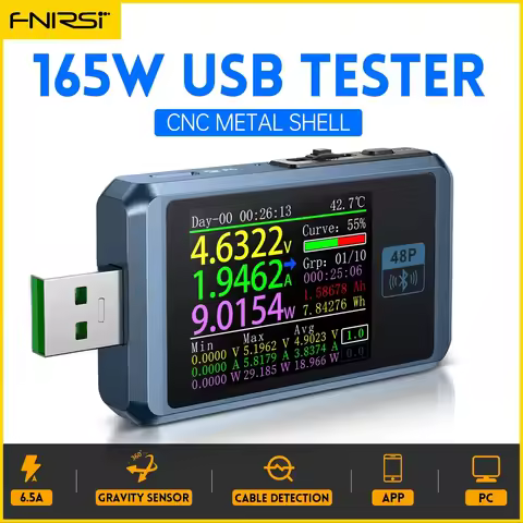 USB Tester Voltmeter Ammeter TYPE-C Fast Charge Detection Trigger Capacity Measurement FNIRSI NEW FN
