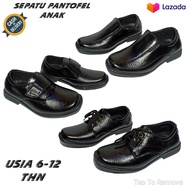 Sepatu Pantofel Anak Laki Laki Sepatu Kulit Anak Laki Laki Sepatu Resmi Anak Laki Laki Warna Hitam U