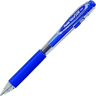 Pentel Wow! Retractable Gel Roller Pens, Medium Point, 0.7 mm, Clear Barrel, Blue Ink, Pack of 12