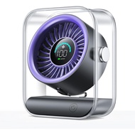 Rechargeable USB Desk Fan, Quiet Table Fan with Turbo Airflow, 100 Speeds, Digital Display, 90° Rota
