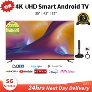 Smart TV 4K Android TV | 55inch 43inch 32inch Digital TV | Netflix&amp;Youtube | Dolby Audio | Wifi | HDR 10 | Frameless