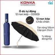 Ô gấp gọn tự động 12 nan kép, ô dù che mưa nắng mini chống tia UV tự động đóng mở nhỏ gọn - OD003