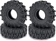 SWX 4pcs 1.0inch Rubber Tires, 62mm RC Crawler Wheel Tires Tyres for 1/24 SCX24 AXI90081 Deadbolt C1