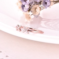 au750 14-karat 18-karat gold yellow gold ring, Mosan-diamond rose ring, white gold diamond female, r