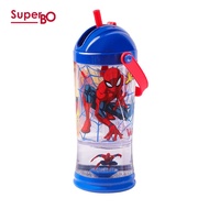 SuperBO Handle Straw Water Bottle/310ml/Spiderman eslite