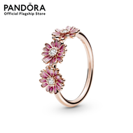 Pandora Daisy Pandora Rose ring with clear cubic zirconia and shaded pink enamel เครื่องประดับ แหวน 